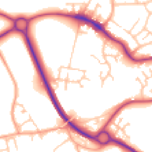 Daytime road noise heatmap for WR2 5GX