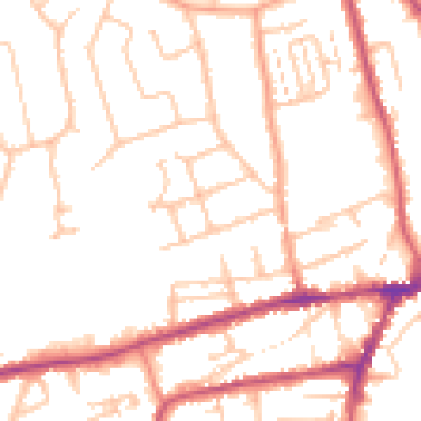 Daytime road noise heatmap for WR2 5LL
