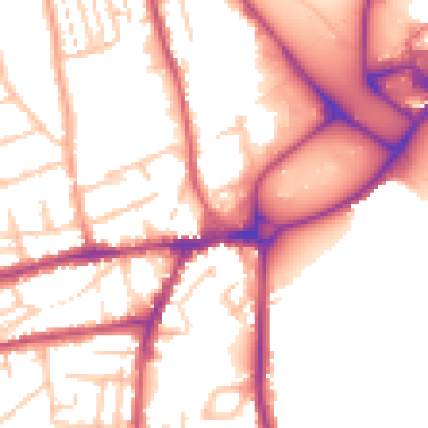 Daytime road noise heatmap for WR2 5NR