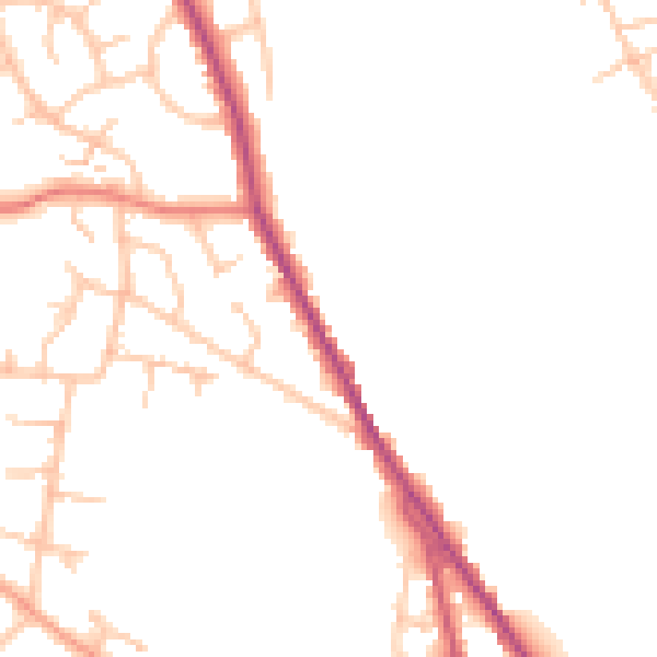 Daytime road noise heatmap for WR2 5PF