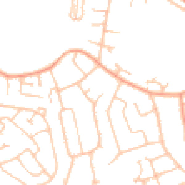 Daytime road noise heatmap for WR2 5QD