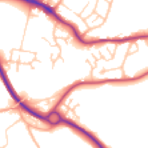 Daytime road noise heatmap for WR2 5SL