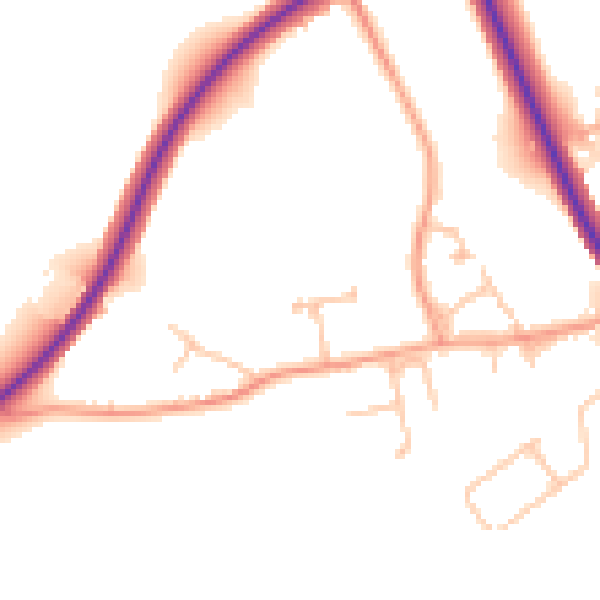 Daytime road noise heatmap for WR2 5TY
