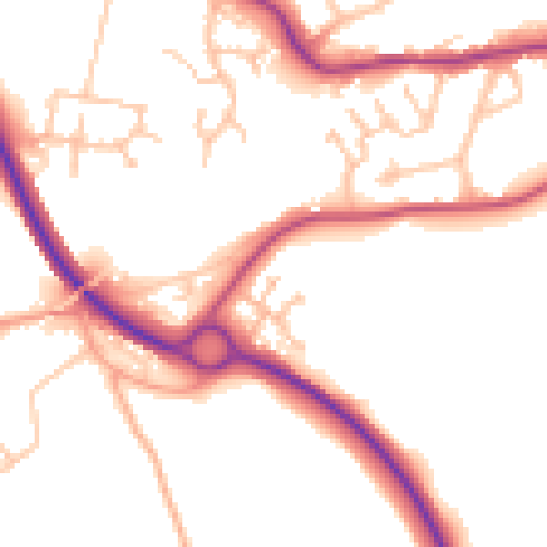 Daytime road noise heatmap for WR2 5UA