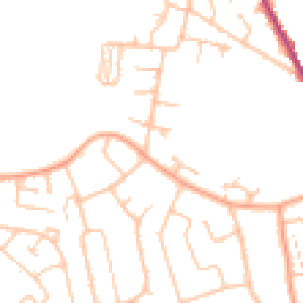 Daytime road noise heatmap for WR2 6AP