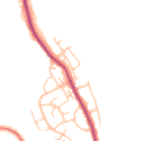 Daytime road noise heatmap for WR2 6DS