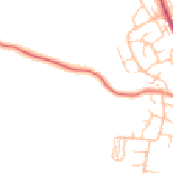 Daytime road noise heatmap for WR2 6DX