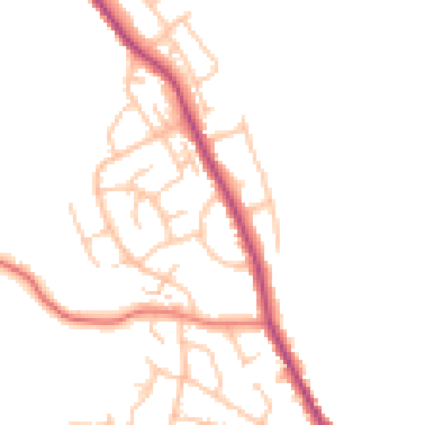 Daytime road noise heatmap for WR2 6EE