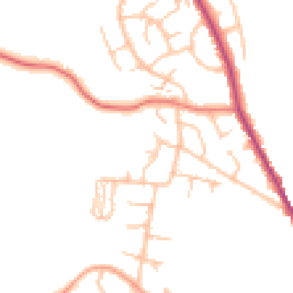 Daytime road noise heatmap for WR2 6HN