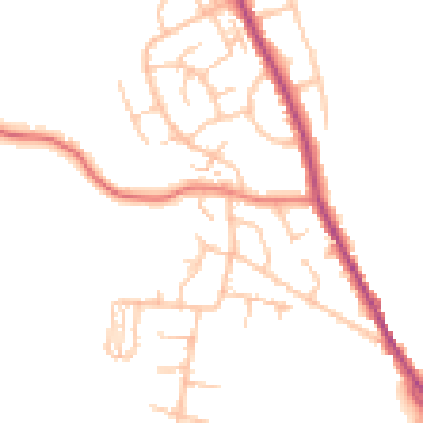 Daytime road noise heatmap for WR2 6HT