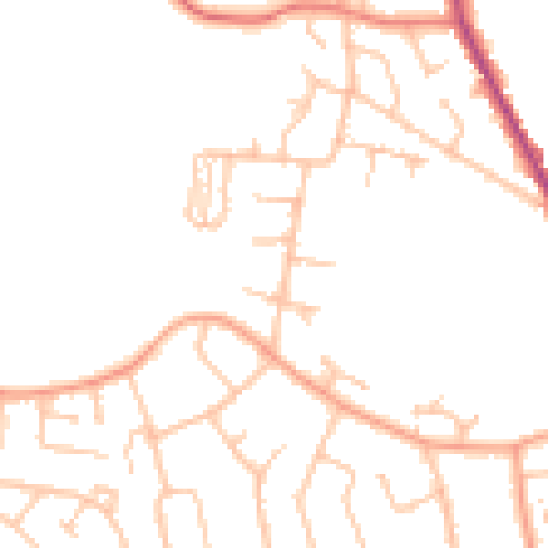 Daytime road noise heatmap for WR2 6JA