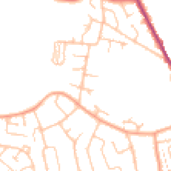 Daytime road noise heatmap for WR2 6JH
