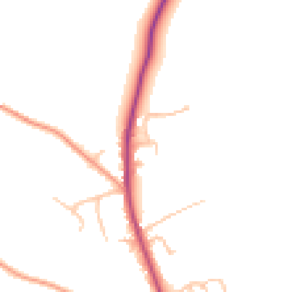 Daytime road noise heatmap for WR2 6LJ