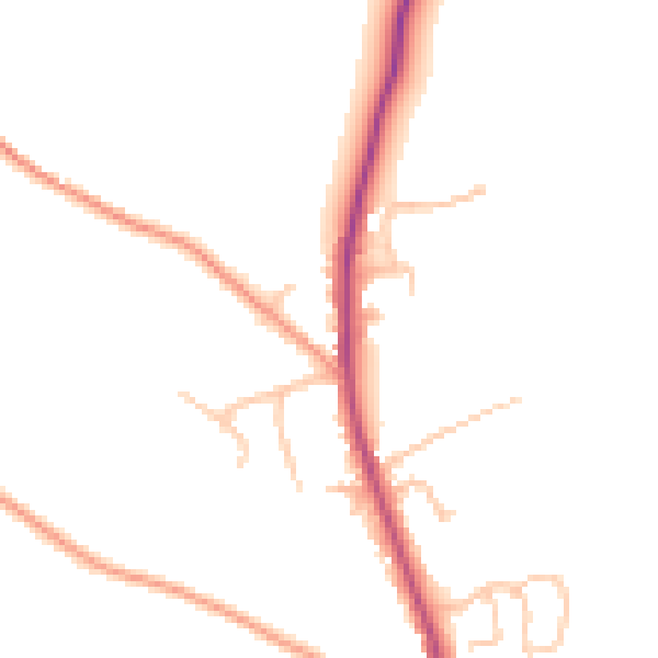 Daytime road noise heatmap for WR2 6LY