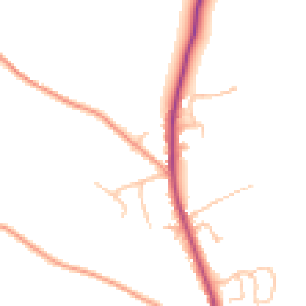 Daytime road noise heatmap for WR2 6NH
