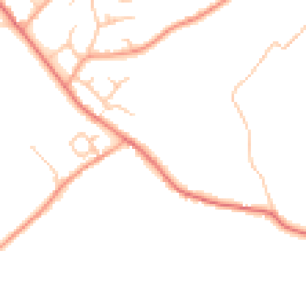 Daytime road noise heatmap for WR2 6QG