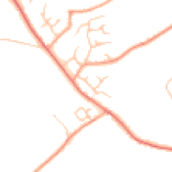 Daytime road noise heatmap for WR2 6QH