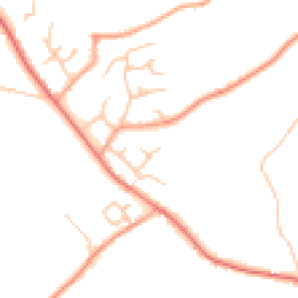 Daytime road noise heatmap for WR2 6QJ