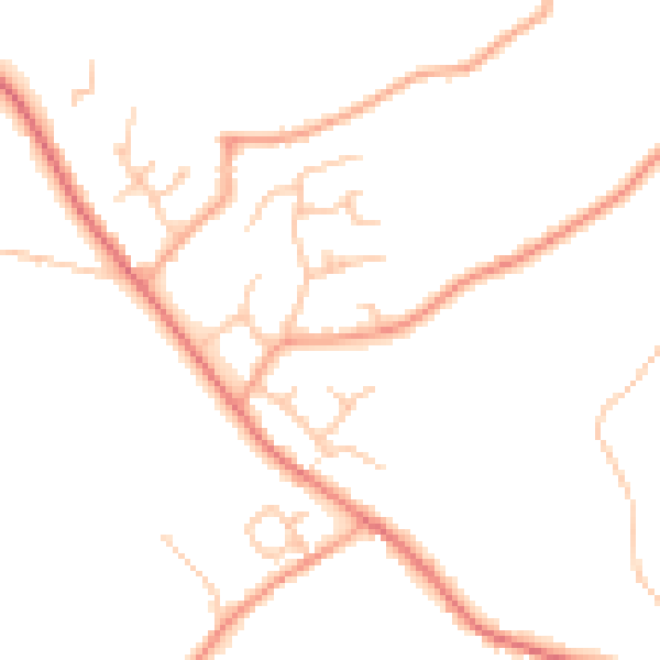 Daytime road noise heatmap for WR2 6QL