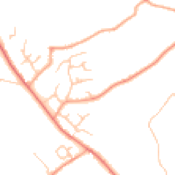 Daytime road noise heatmap for WR2 6QN