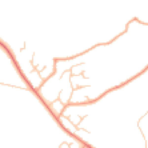 Daytime road noise heatmap for WR2 6QW