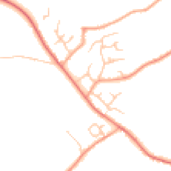 Daytime road noise heatmap for WR2 6QZ
