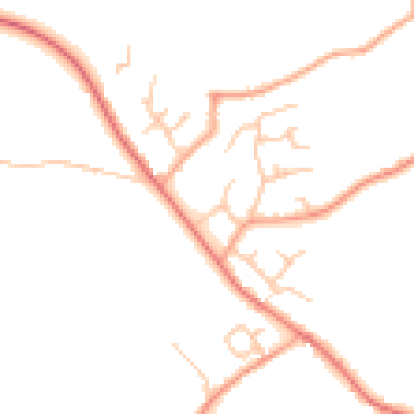 Daytime road noise heatmap for WR2 6RA