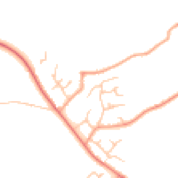 Daytime road noise heatmap for WR2 6RD