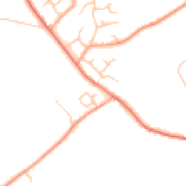 Daytime road noise heatmap for WR2 6RX