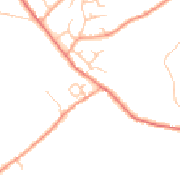 Daytime road noise heatmap for WR2 6RY