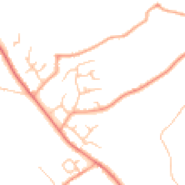Daytime road noise heatmap for WR2 6SQ