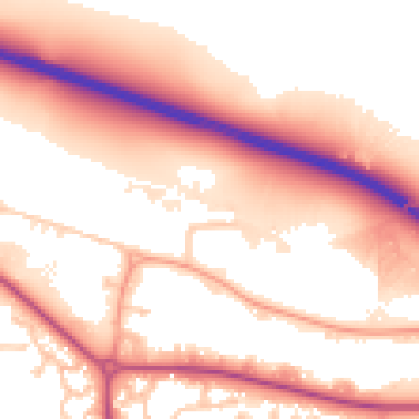 Daytime road noise heatmap for WR4 0AF