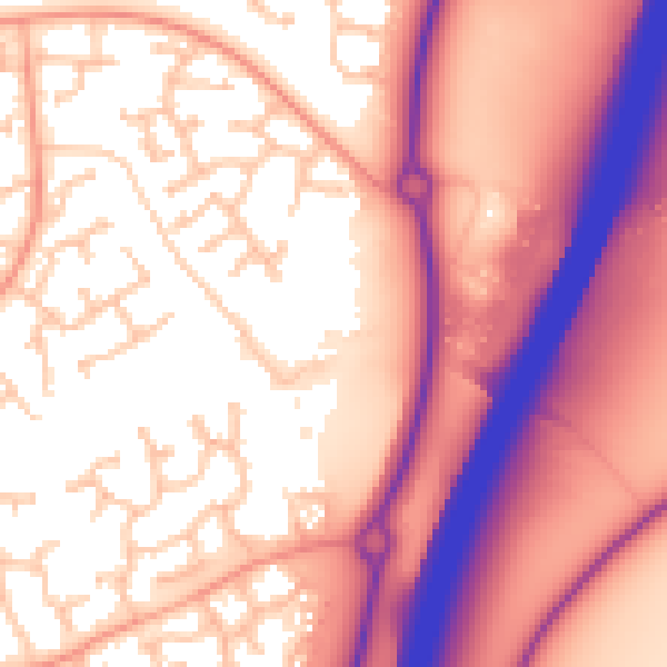 Daytime road noise heatmap for WR4 0AT
