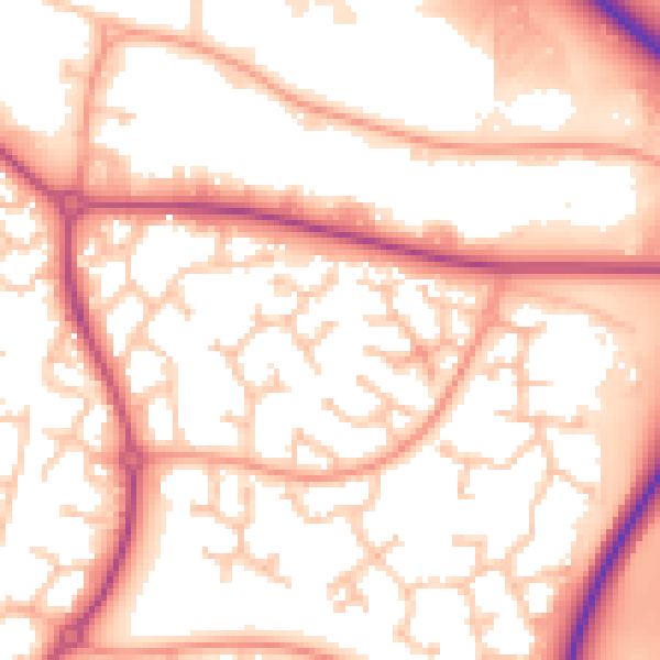 Daytime road noise heatmap for WR4 0DH