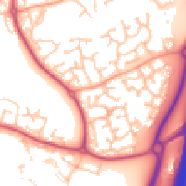 Daytime road noise heatmap for WR4 0DJ
