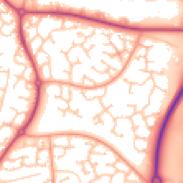 Daytime road noise heatmap for WR4 0DN