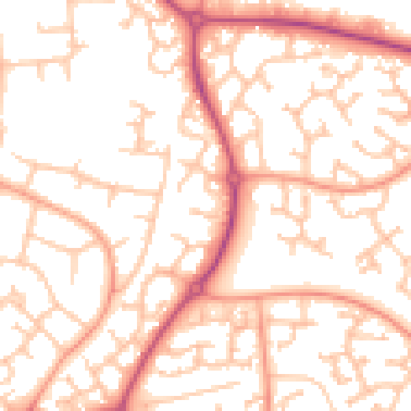 Daytime road noise heatmap for WR4 0DP