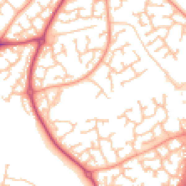 Daytime road noise heatmap for WR4 0DZ