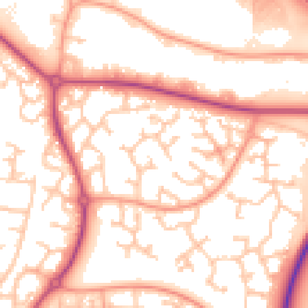 Daytime road noise heatmap for WR4 0EA