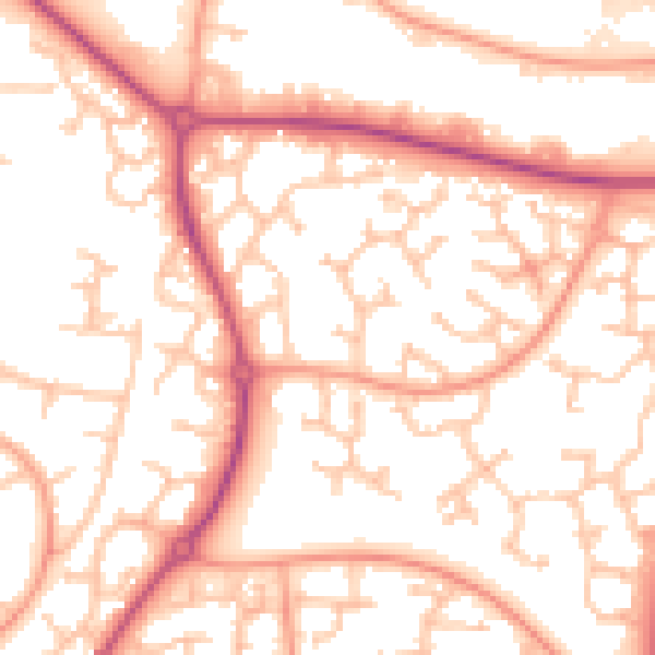 Daytime road noise heatmap for WR4 0ED