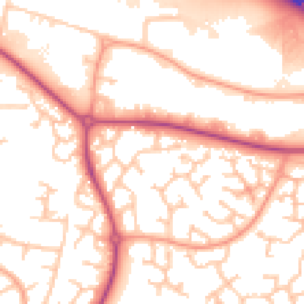 Daytime road noise heatmap for WR4 0EJ