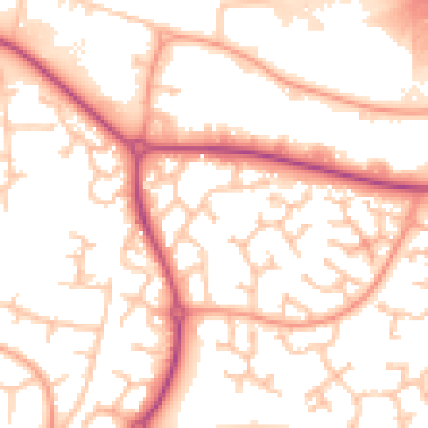 Daytime road noise heatmap for WR4 0EL
