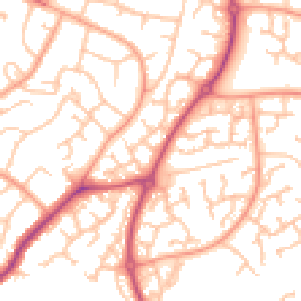Daytime road noise heatmap for WR4 0HQ