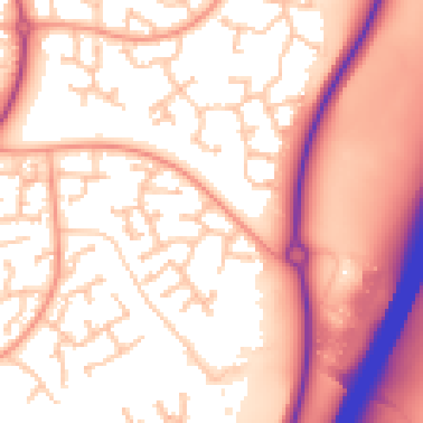 Daytime road noise heatmap for WR4 0NH
