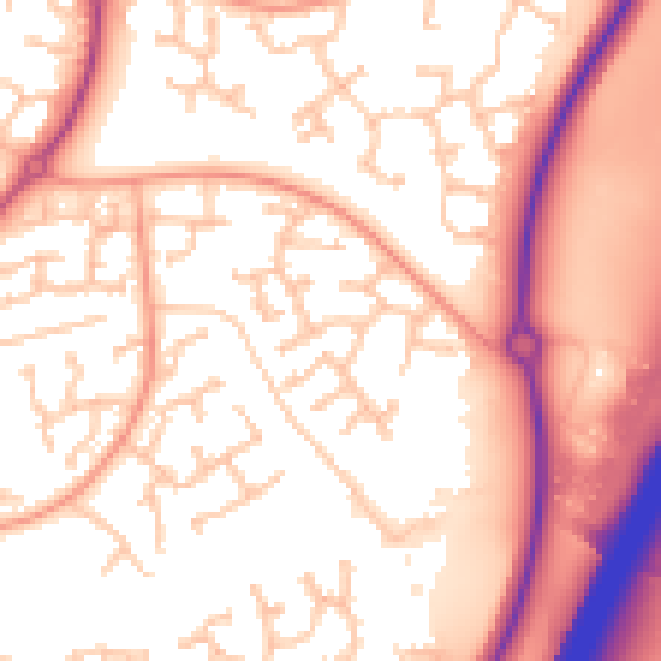 Daytime road noise heatmap for WR4 0NQ