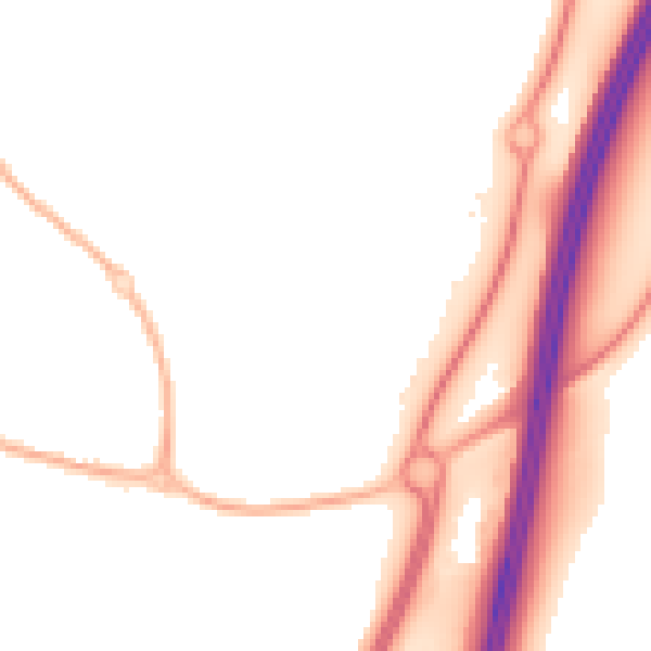 Night-time road noise heatmap for WR4 0PU