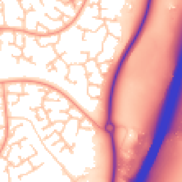Daytime road noise heatmap for WR4 0ST
