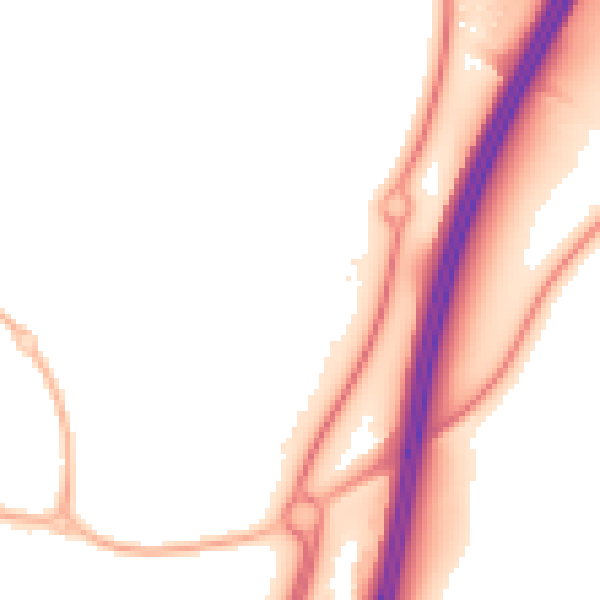 Night-time road noise heatmap for WR4 0SW
