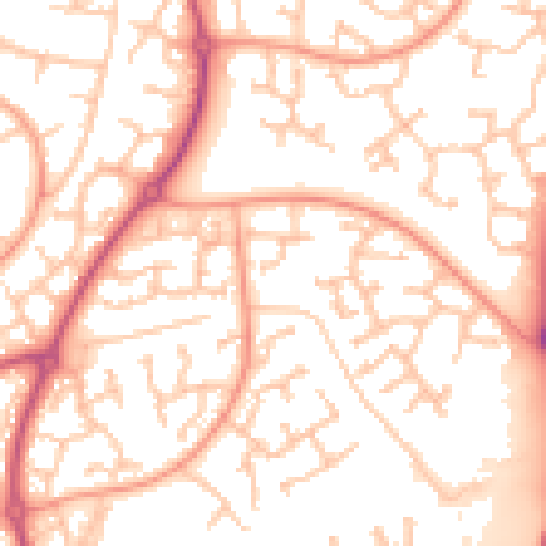Daytime road noise heatmap for WR4 0UD