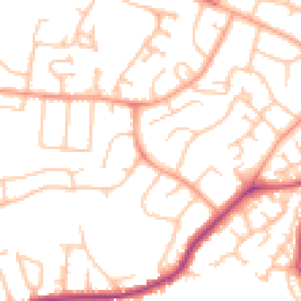 Daytime road noise heatmap for WR4 9DA